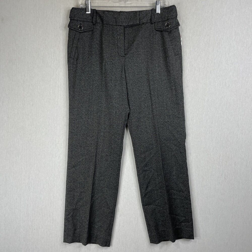 New Directions Dress Pants Size 12P Petites Black White Office Wear Career NWT